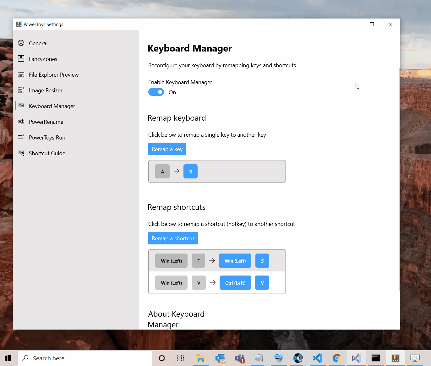 Cách cài đặt PowerToys Keyboard Manager