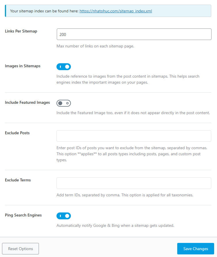 Rank Math SEO General sitemap