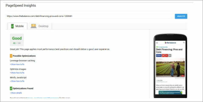 Google Page Speed Insights