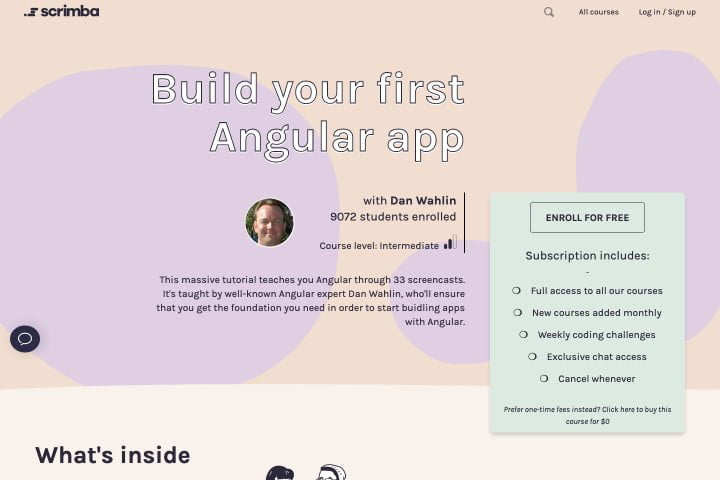 Mục lục của khóa học Angular