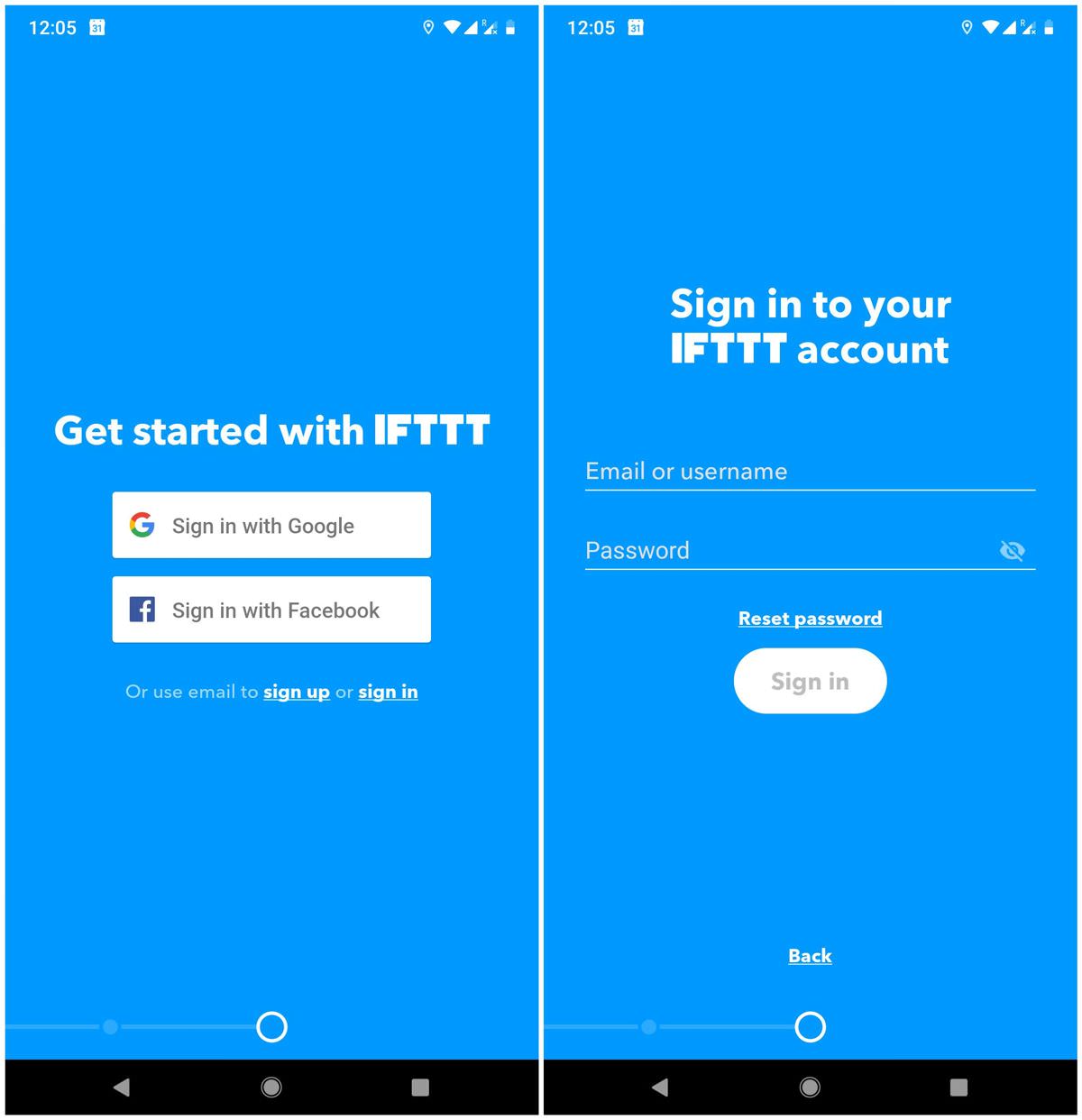 100 ứng dụng IFTTT tuyệt vời cho công việc 2 Đăng ký hoặc đăng nhập IFTTT