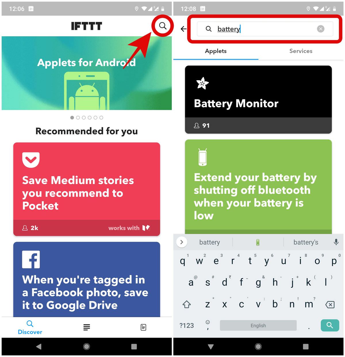 100 ứng dụng IFTTT tuyệt vời cho công việc 3 Duyệt hoặc tìm kiếm các applet trong IFTTT