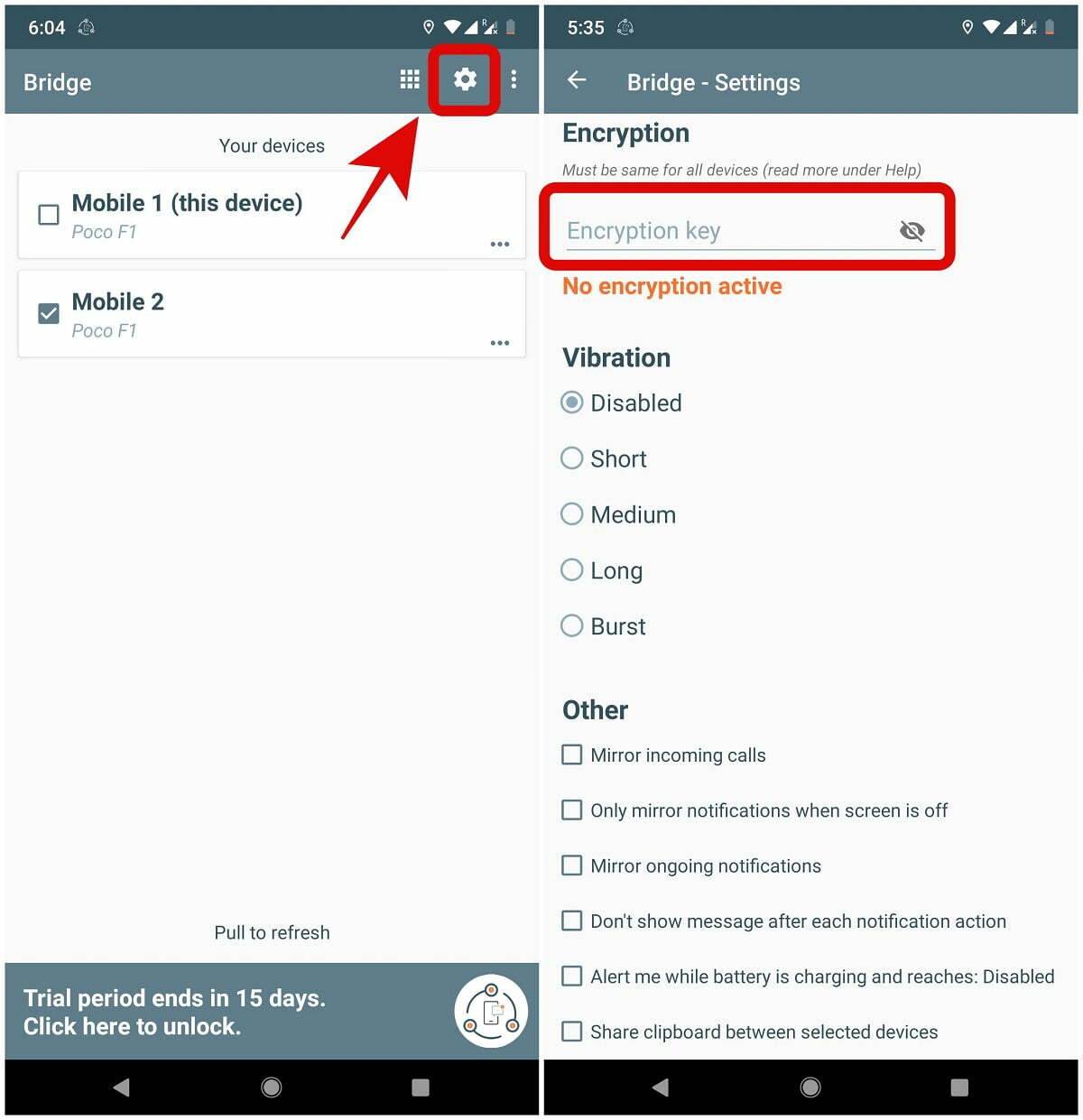 Cách đồng bộ thông báo giữa các thiết bị Android 5 Mã hóa quá trình đồng bộ hóa trong Bridge