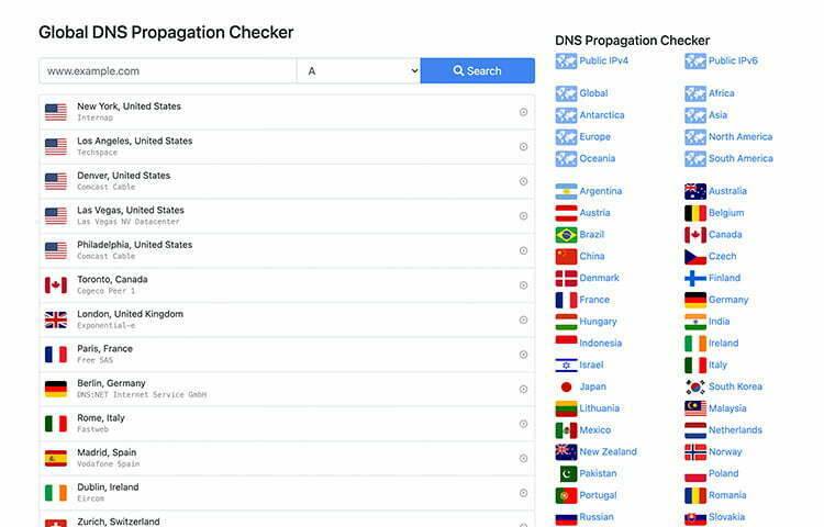 Trình kiểm tra lan truyền DNS toàn cầu