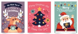 Hand drawn christmas cards