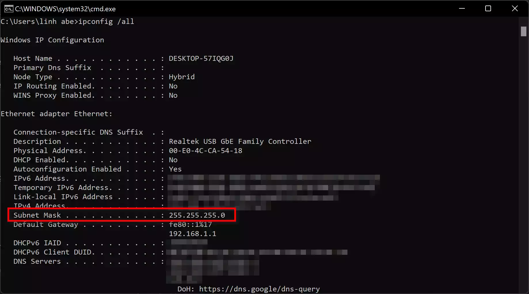 Cách tìm subnet mask trên Windows 11 2