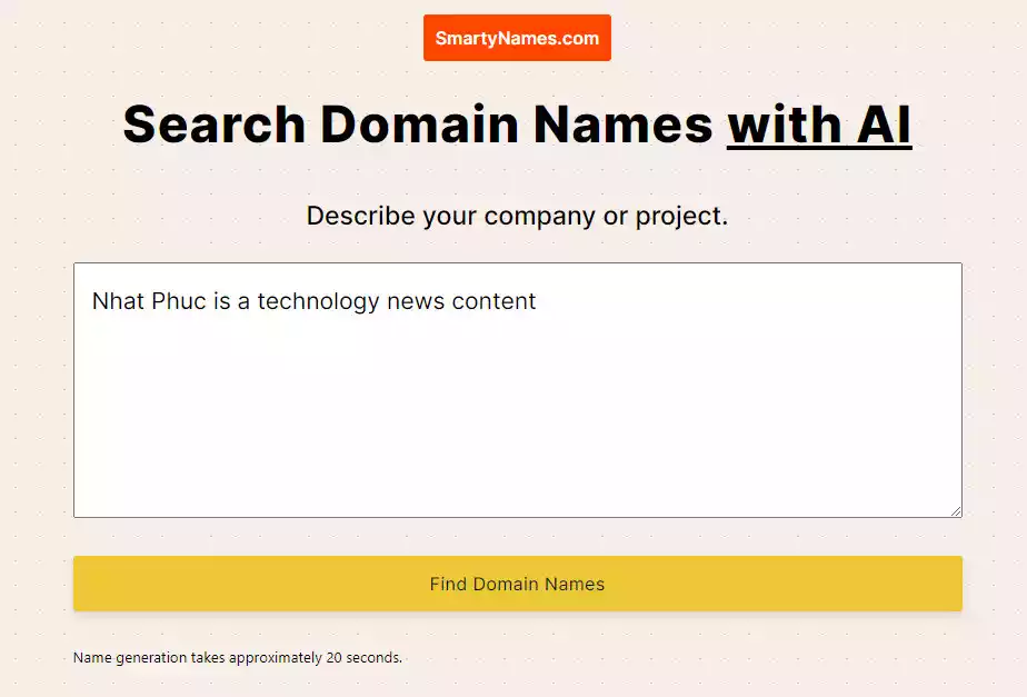 SmartyNames: Tìm gợi ý domain để đăng ký 1
