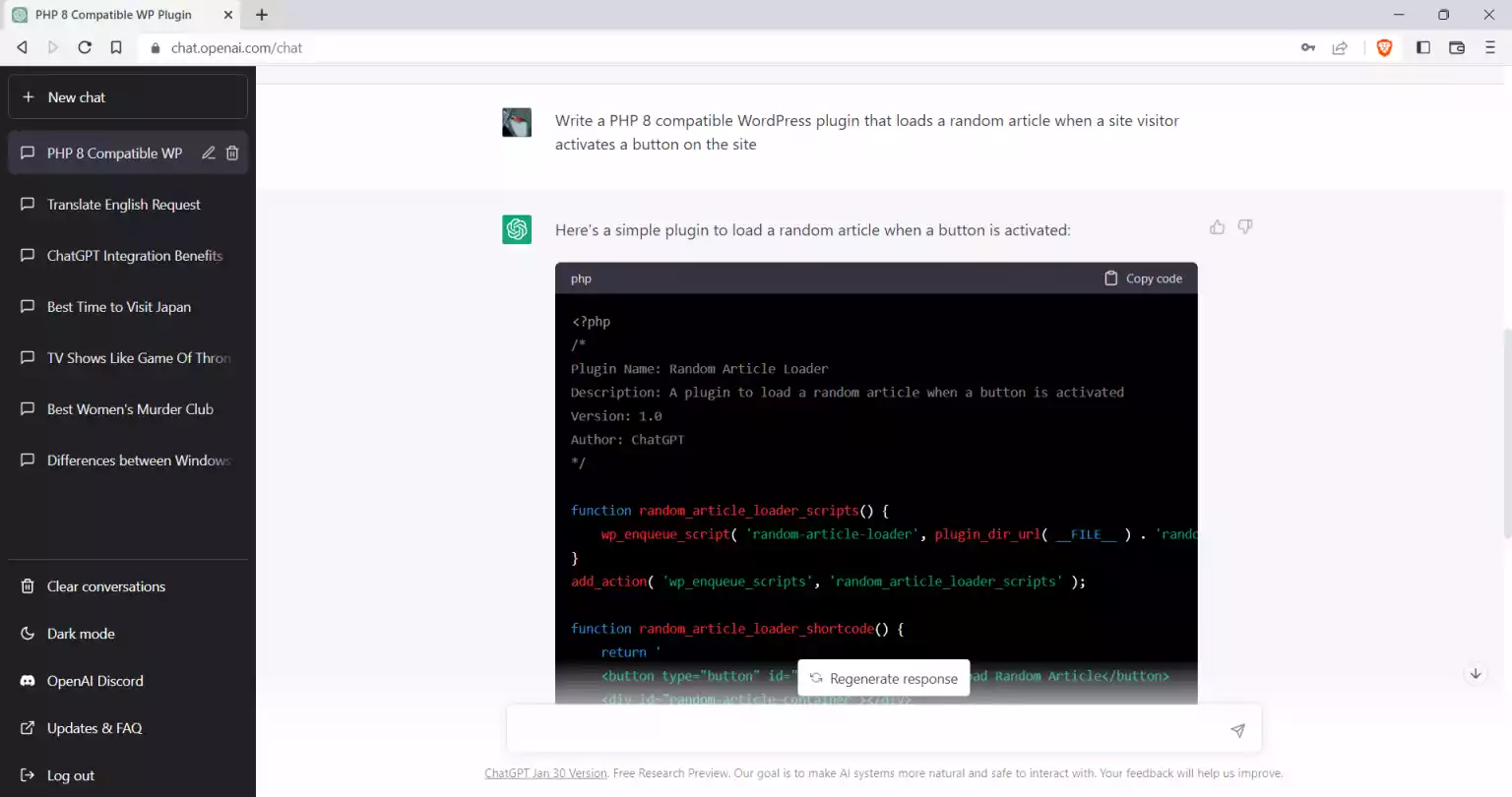 ChatGPT có thể phát triển các plugin WordPress 2
