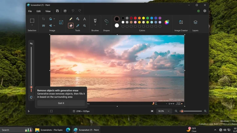 Microsoft Paint ra mắt tính năng xóa thế hệ mới cho tất cả người dùng