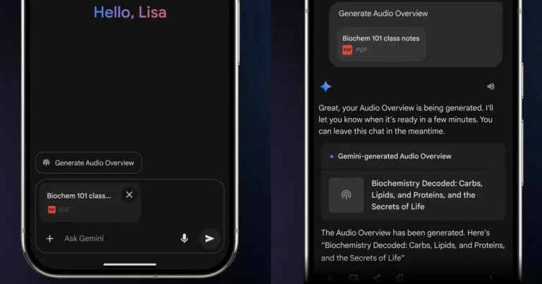 Gemini app ra mắt tính năng tổng hợp âm thanh trên Android, iOS