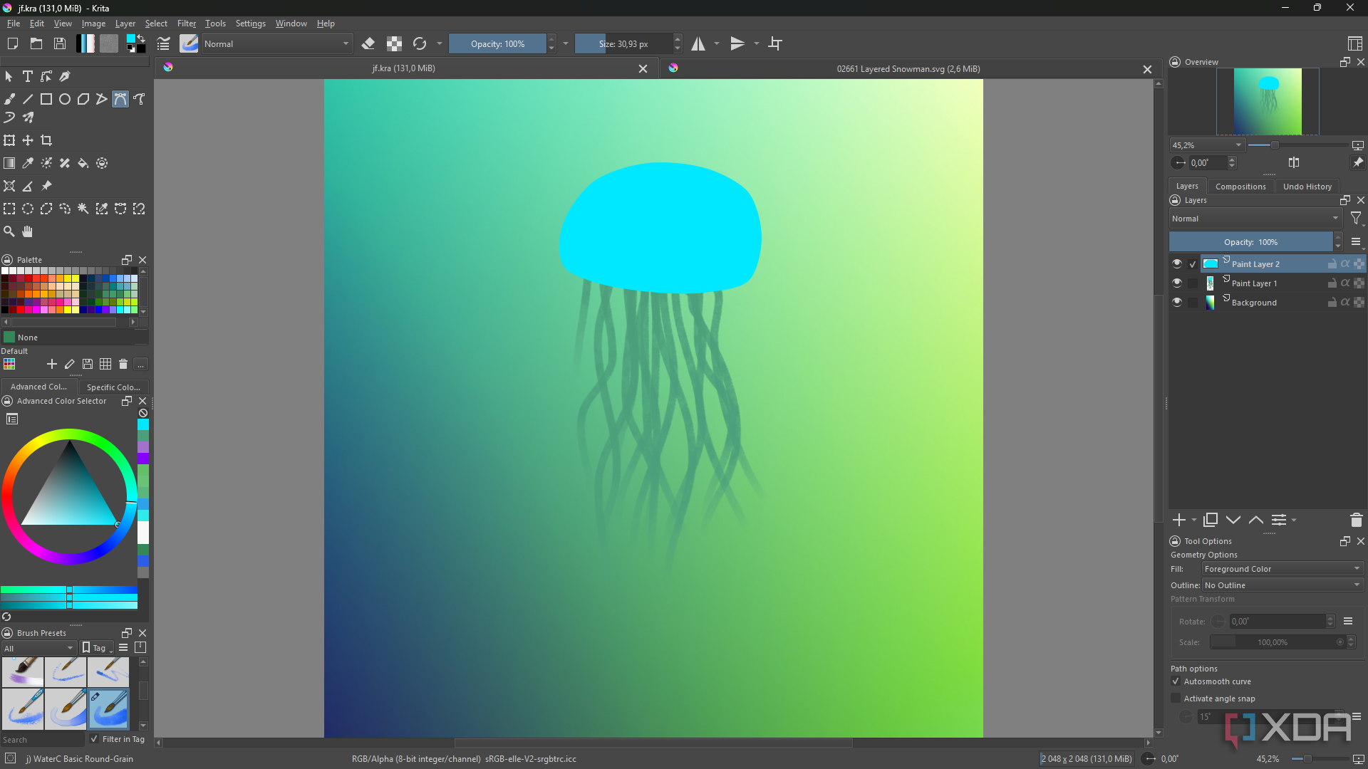 Kết hợp Notion với Krita: Tối ưu hóa quy trình sáng tạo của bạn 3 Jellyfish in Krita