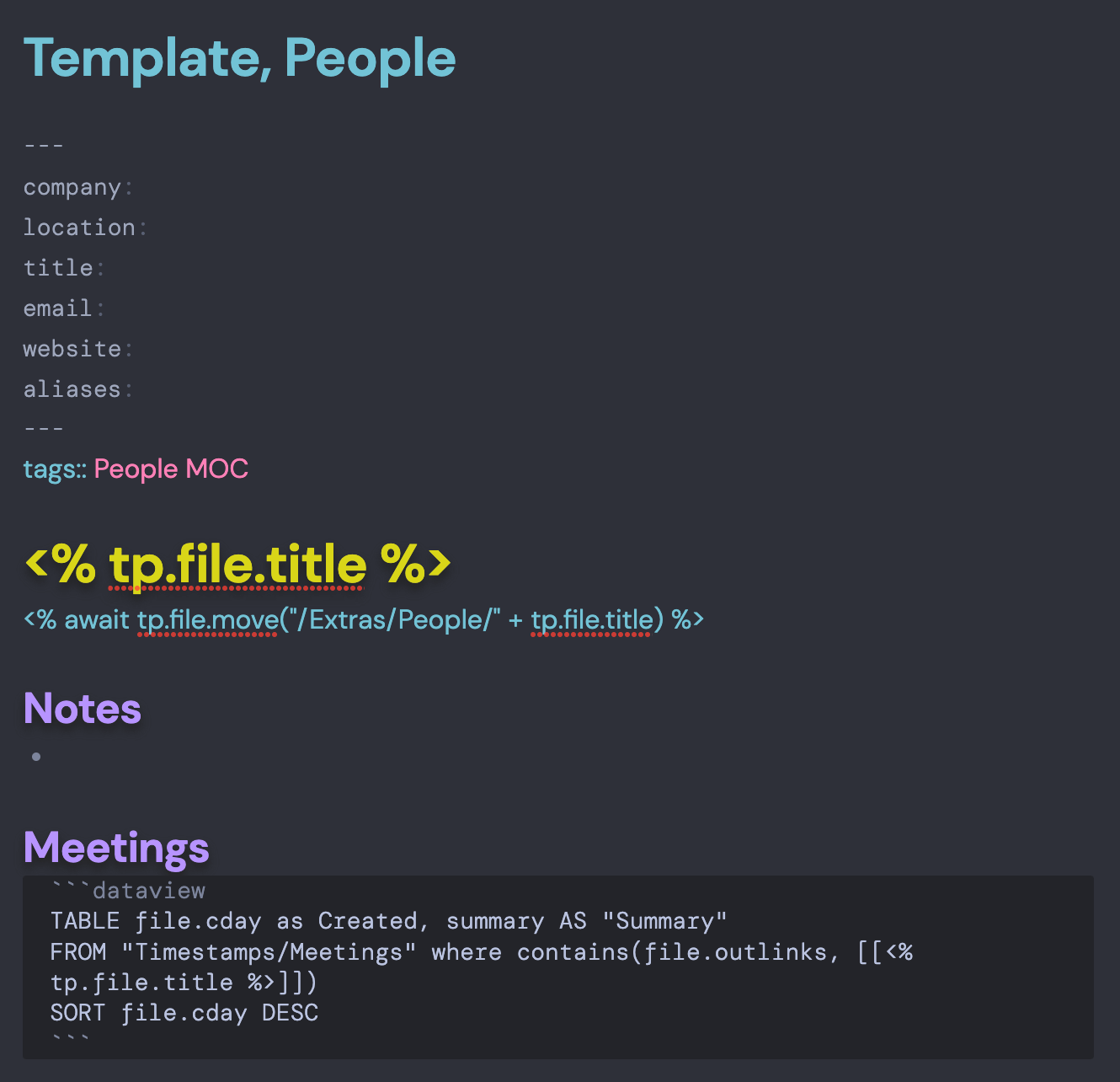 Làm thế nào Templater plugin cho Obsidian đã thay đổi hoàn toàn cách tôi làm việc 5 My Obsidian People Note Template | Dann Berg: blog, newsletter, shop, and more