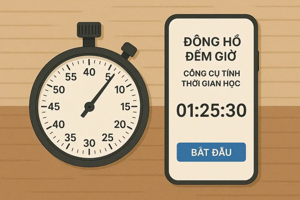 Đồng hồ đếm giờ – Công cụ tính thời gian học