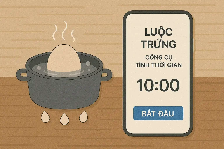 Công cụ tính thời gian luộc trứng