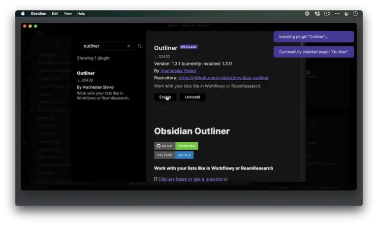 Outliner –  Plugin bạn nên cài cho Obsidian